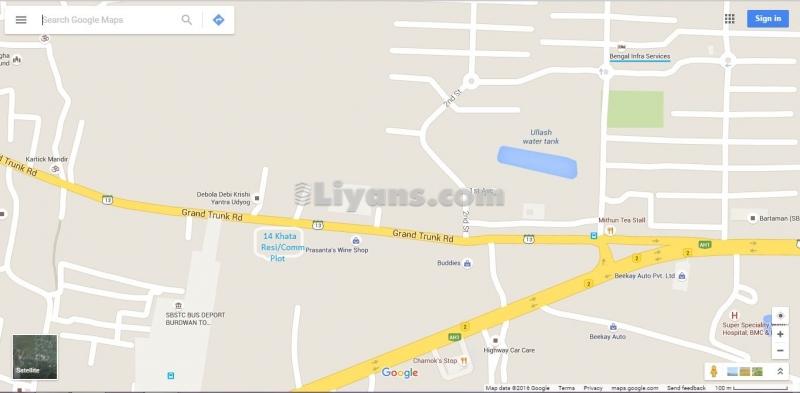 Location Map of 14 Khata Residential/commercial Land Sell In Alisha,gt Road Font, Burdwan